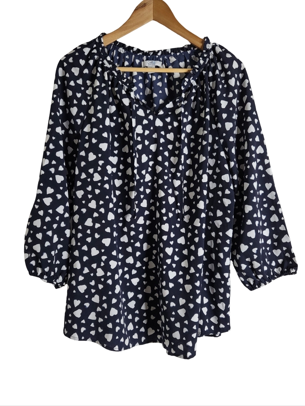 croft & barrow Navy Heart Print Tunic Top